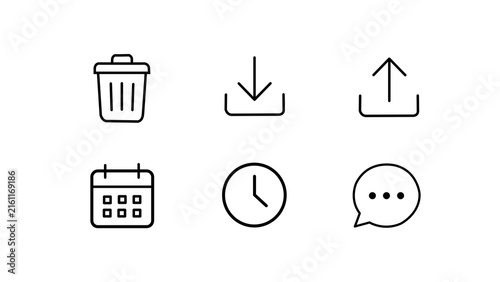 Minimal Business and Technology Outline Icon Collection