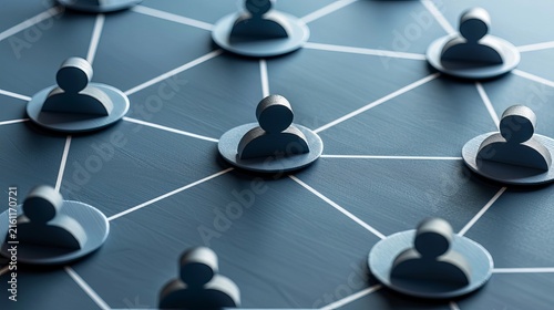 Interconnected network of professional contacts symbolizing corporate partnerships and alliances