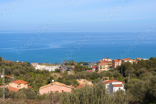View on sea from the city, Cefalu, Sicily, Italy