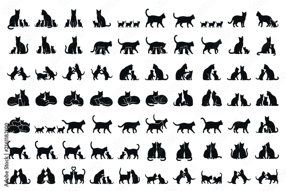 Obraz premium Large set of various black star sparkle and magic icons