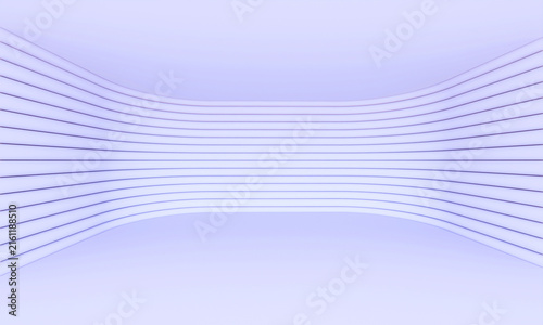 Minimalist 3d interior, futuristic 3d design, walls with soft curved forms, 3d space featuring repeating horizontal line patterns, interior background design