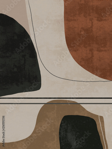 Minimalist modern abstract wall art with simple forms and subtle texture