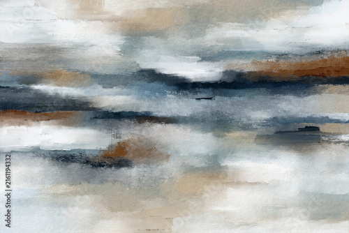 Modern abstract wall art with organic flowing forms and soft layered brushwork