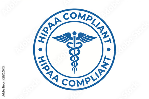 HIPAA Compliant Medical Seal with Caduceus Symbol