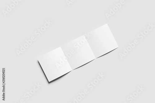 Blank Square Trifold Brochure Mockup - 3D