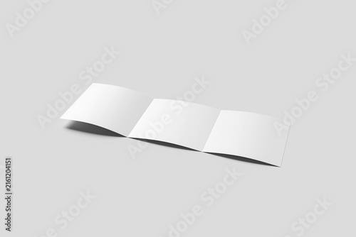 Blank Square Trifold Brochure Mockup - 3D