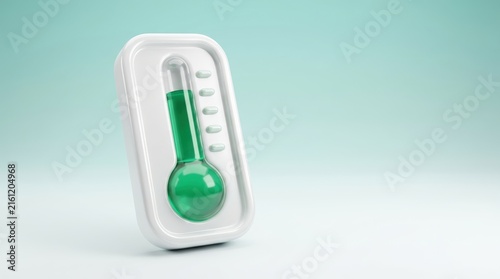 Illustration of a thermometer with green liquid.