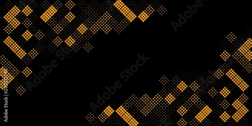 Canvastavla Abstract Orange Halftone Geometric Background with Black Copy Space