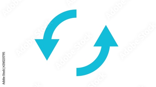 Rotation sign or turn-left indicator. The arrow rotates and twitches slowly.