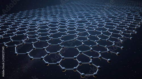 Graphene Hexagonal Carbon Lattice Nanotechnology Visualization, Alternate Composition