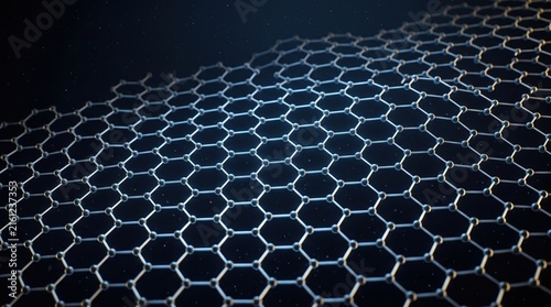 Graphene Hexagonal Carbon Lattice Nanotechnology Visualization