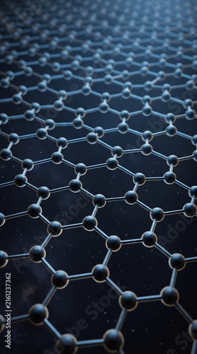Graphene Hexagonal Carbon Lattice Nanotechnology Visualization, Vertical Alternate Composition