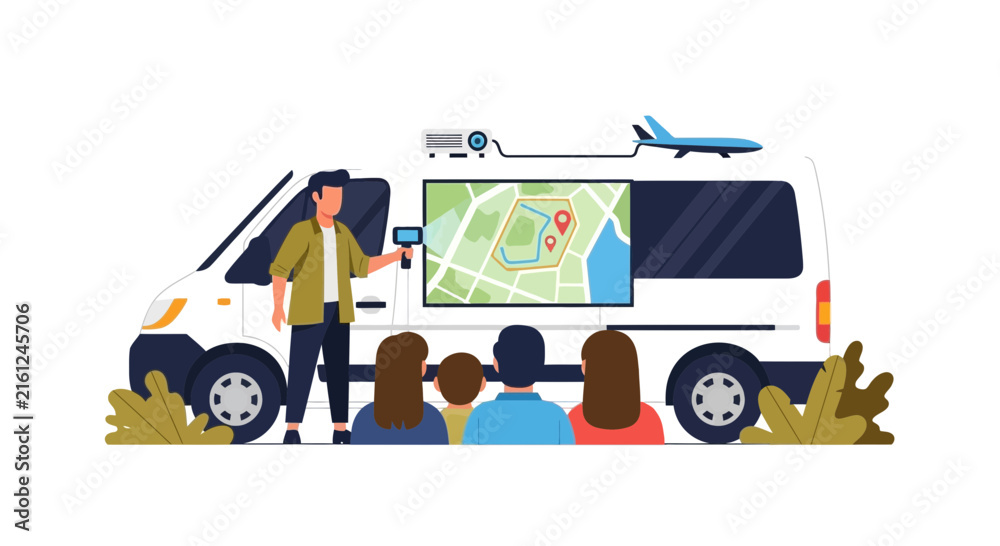 Fototapeta premium Mobile Navigation and Travel Guide Illustration