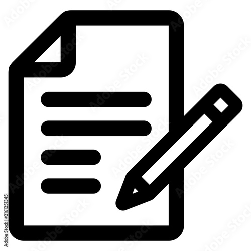 シンプルな書類とペンのアイコン