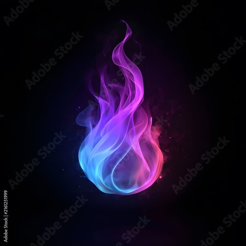 Futuristic Neon Plasma Flame with Vibrant Electric Glow