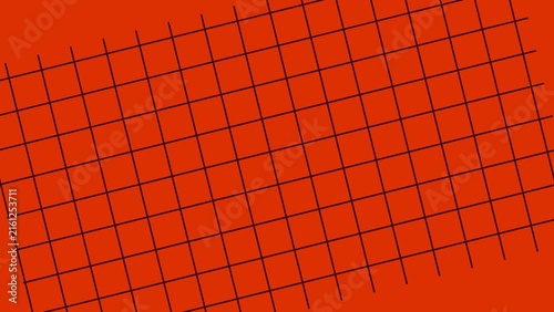 Abstract red background with dark thin grid lines in a geometric pattern