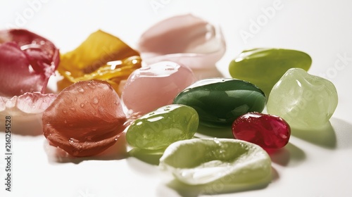 Colorful glass pebbles isolated