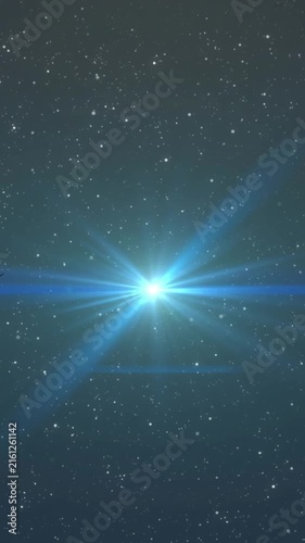 Animation of glowing spot flickering and disappearing on night sky with stars surrounded by trees