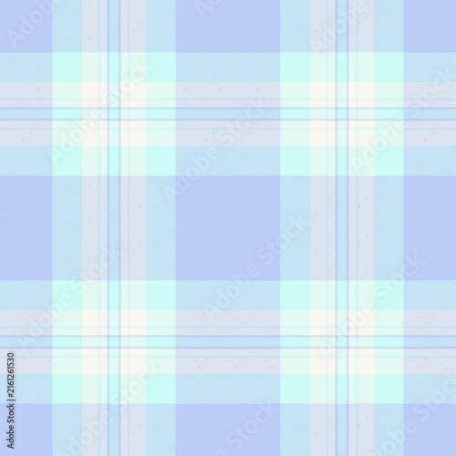 Seamless tartan plaid textile with balanced checks and a woven fabric texture. Light tones support classic fabric heritage in a ornamental fabric surface for decorative backgrounds.