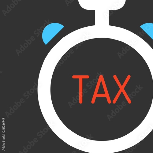 Quadro su tela Tax deadline concept featuring stopwatch typography for financial planning busin
