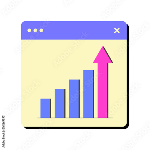 Illustrative Bar Chart Icon Displaying Upward Trends in Business Performance, Financial Growth, and Data Analysis for Strategic Success Metrics