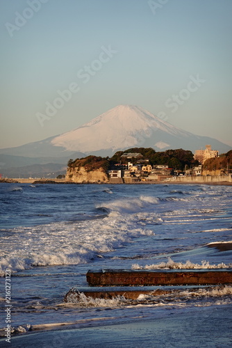 Foto good morning mountain FUJI and sea of Kamakura