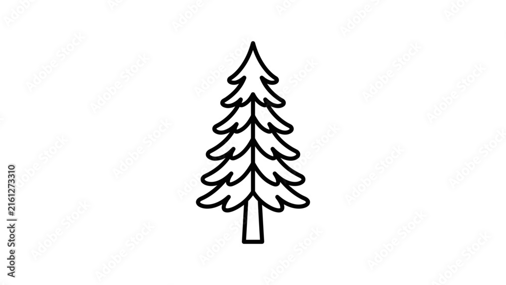 Obraz premium Pine tree line art.