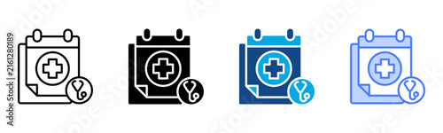 Schedule Icon Multiple Style Vector Illustration
