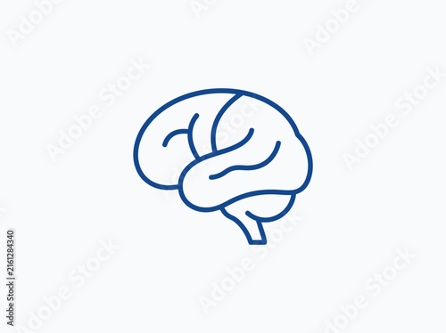 Human brain outline icon for mental health concepts.