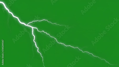 Electric lightning strikes across a vibrant green backdrop with dynamic cinematic movement and subtle zoom