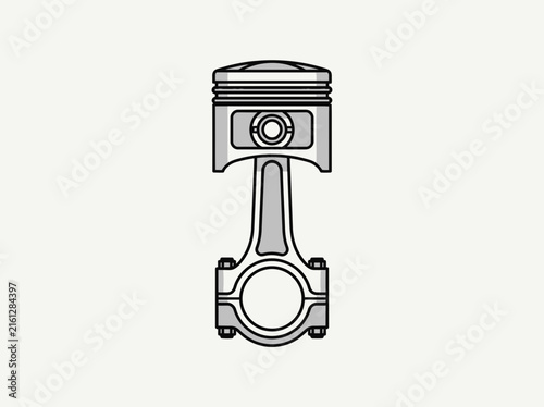 Internal combustion engine piston mechanical component illustration.