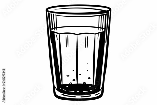 Empty transparent glass tumbler isolated on white background for beverage or product display