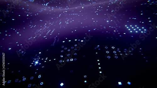 Grid plexus style background wave on the dark or black background 3d render animation