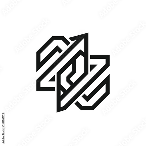 2027 isometric arrow typography logo.