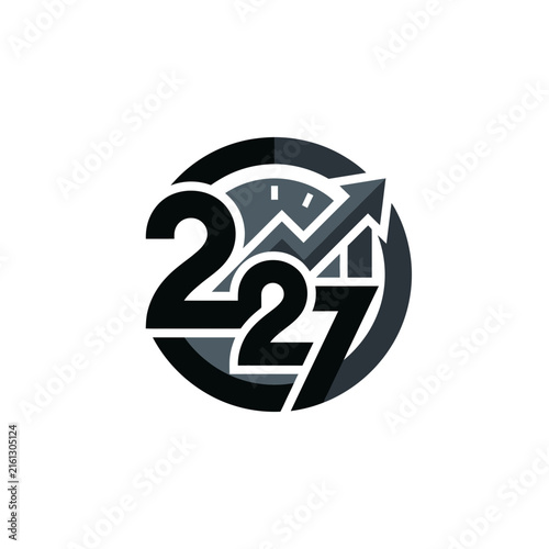 2027 logo with rising arrow and progress indicator