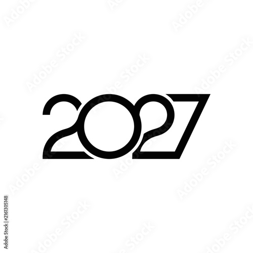 2027 minimalist thin line logo design.