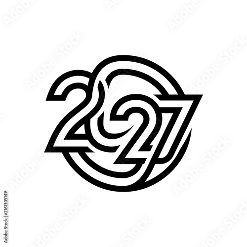 2027 number logo integrated into a circular swirl.