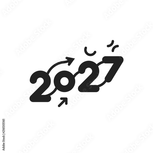 2027 numeric design with circular process arrows.