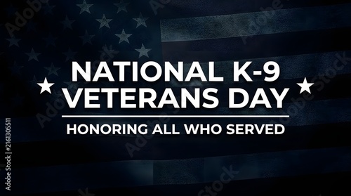 National k9 veterans day graphic honoring service dogs and their handlers