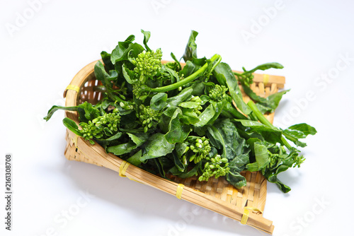 Cuadro en lienzo Fresh flowering choy sum green vegetable