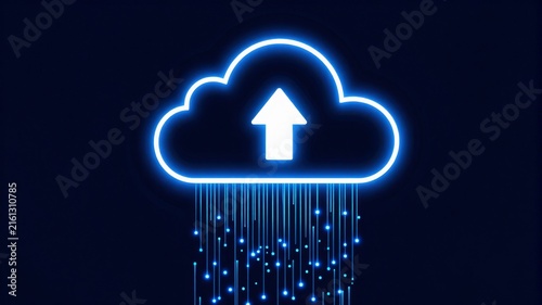 Plakat Cloud Computing Data Upload Conceptual Digital Concept