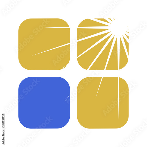 Abstract Sun And Squares Design