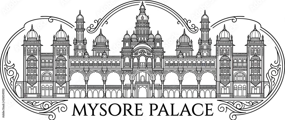 Obraz premium Mysore Palace Vector Illustration