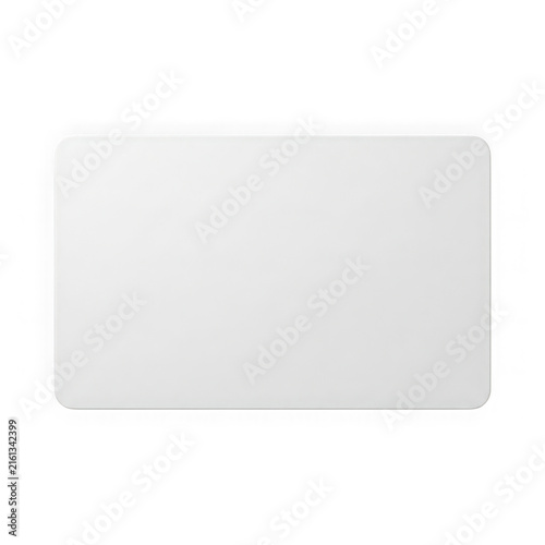 Blank Plastic Gift Card, White Rectangular Shape, Isolated on White Background Featuring Rectangle, Mockup