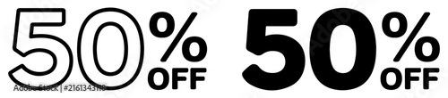 Bild auf Leinwand 50 percent off sale discount icon