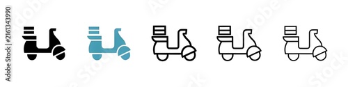 Food delivery line icon vector set. Thin line customizable illustration. Contour symbol. Vector isolated outline drawing. Editable stroke