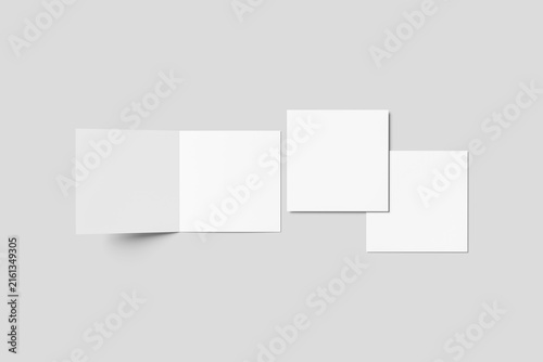Blank Bi-fold Brochure Mockup - 3D