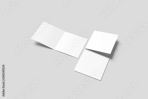 Blank Bi-fold Brochure Mockup - 3D