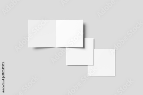 Blank Bi-fold Brochure Mockup - 3D