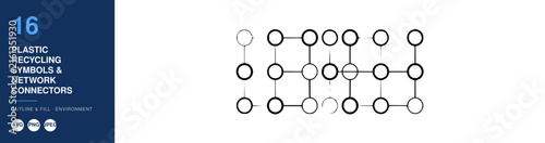 Plastic Recycling Symbols and Network Connectors Design, Illustrating Sustainability and Environmental Concepts